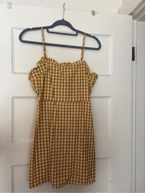 PacSun Yellow Gingham Mini Dress